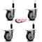 Service Caster 4'' Black Poly Swivel 1-1/8'' Expanding Stem Caster Set Total Lock Brake, 4PK SCC-EXTTL20S414-PPUB-BLK-118-4 - alternate 4